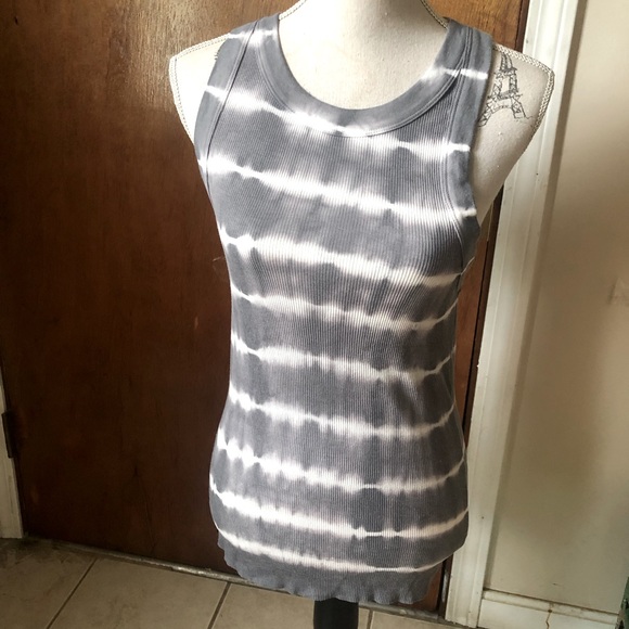 Woman’s Aerie Stretch Tank Top Size M Pewter/White Top - Picture 1 of 11